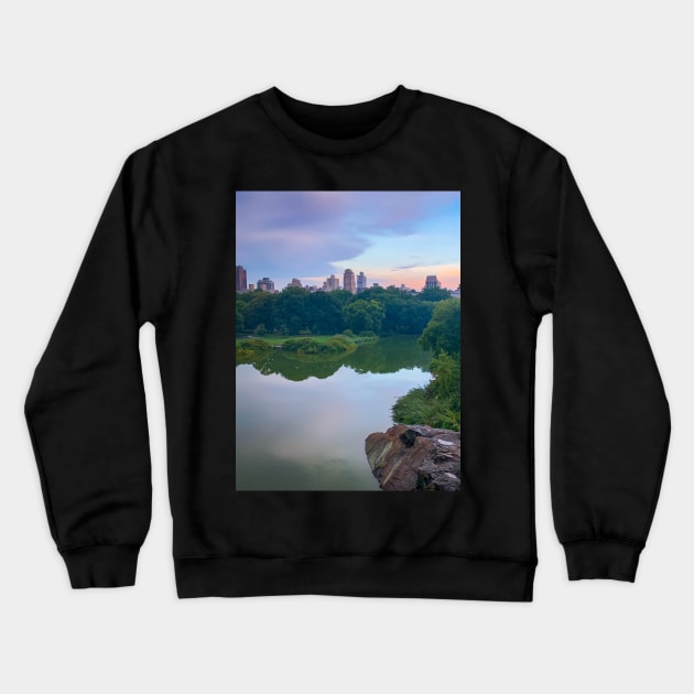 Central Park Manhattan Sunset NYC Crewneck Sweatshirt by eleonoraingrid